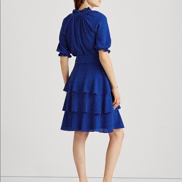 New Blue polka dot dress, Ralph Lauren size 2. - Picture 3 of 4